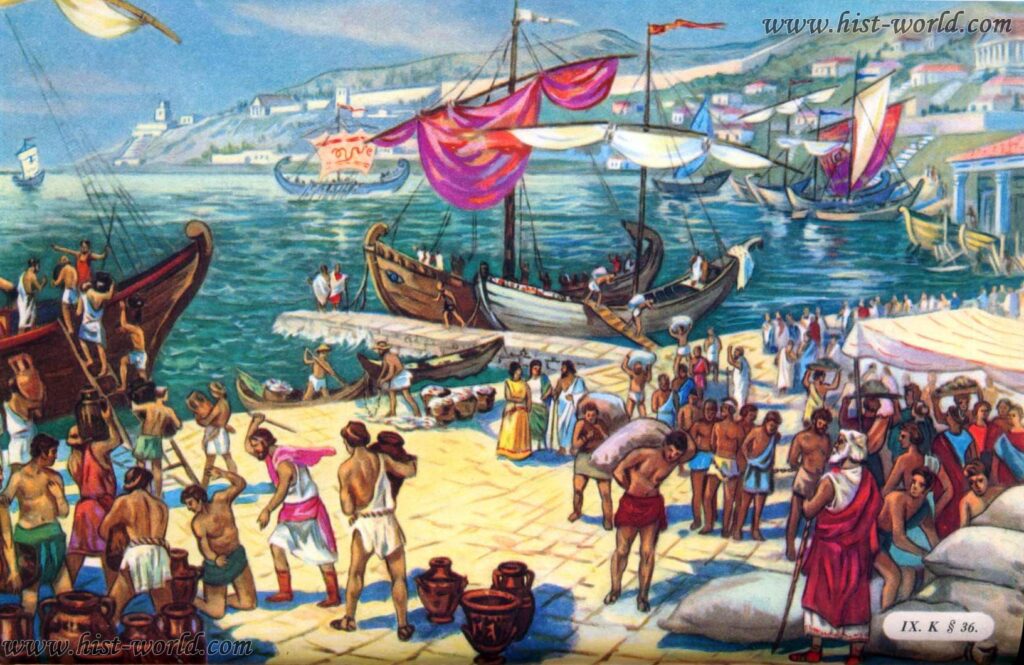 Афинский порт Пирей в V веке до н. э.